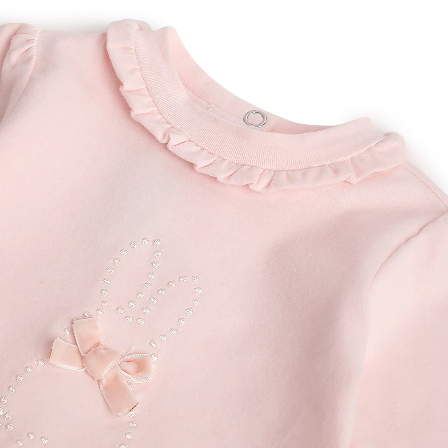 Girls Light Pink Embellished T-shirt