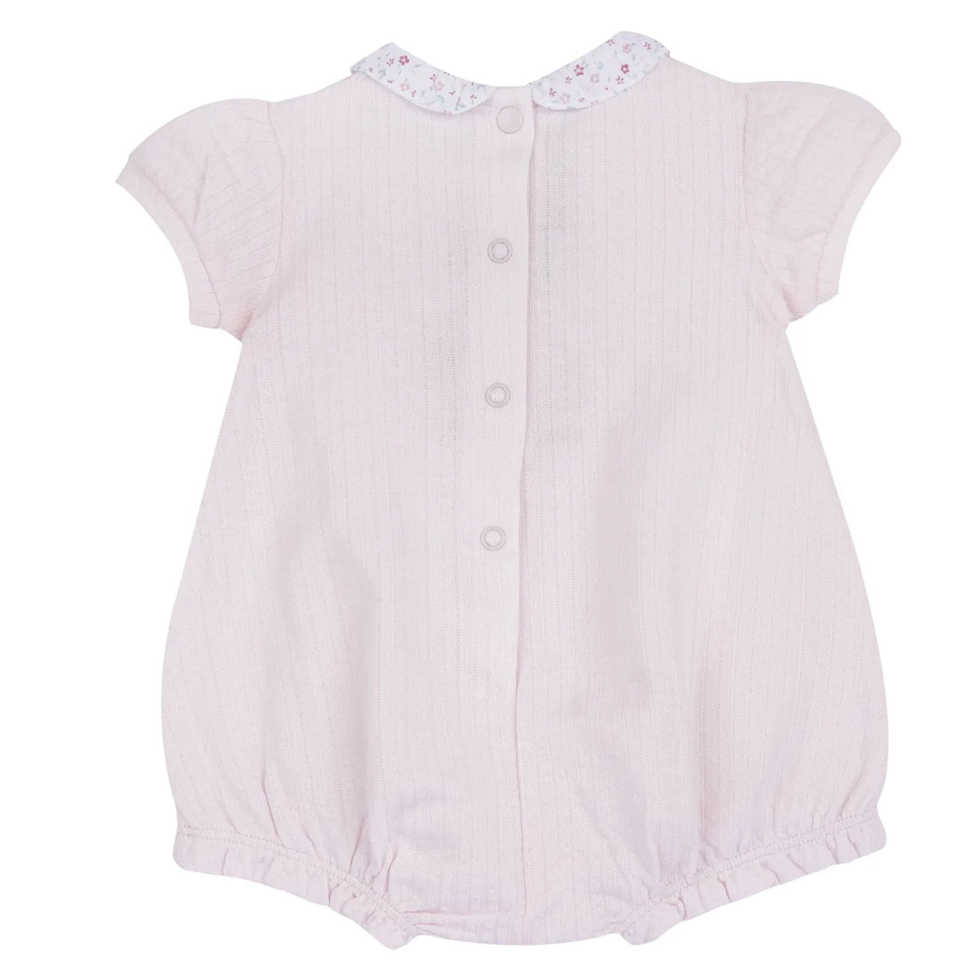 Girls Light Pink Embroidered Romper