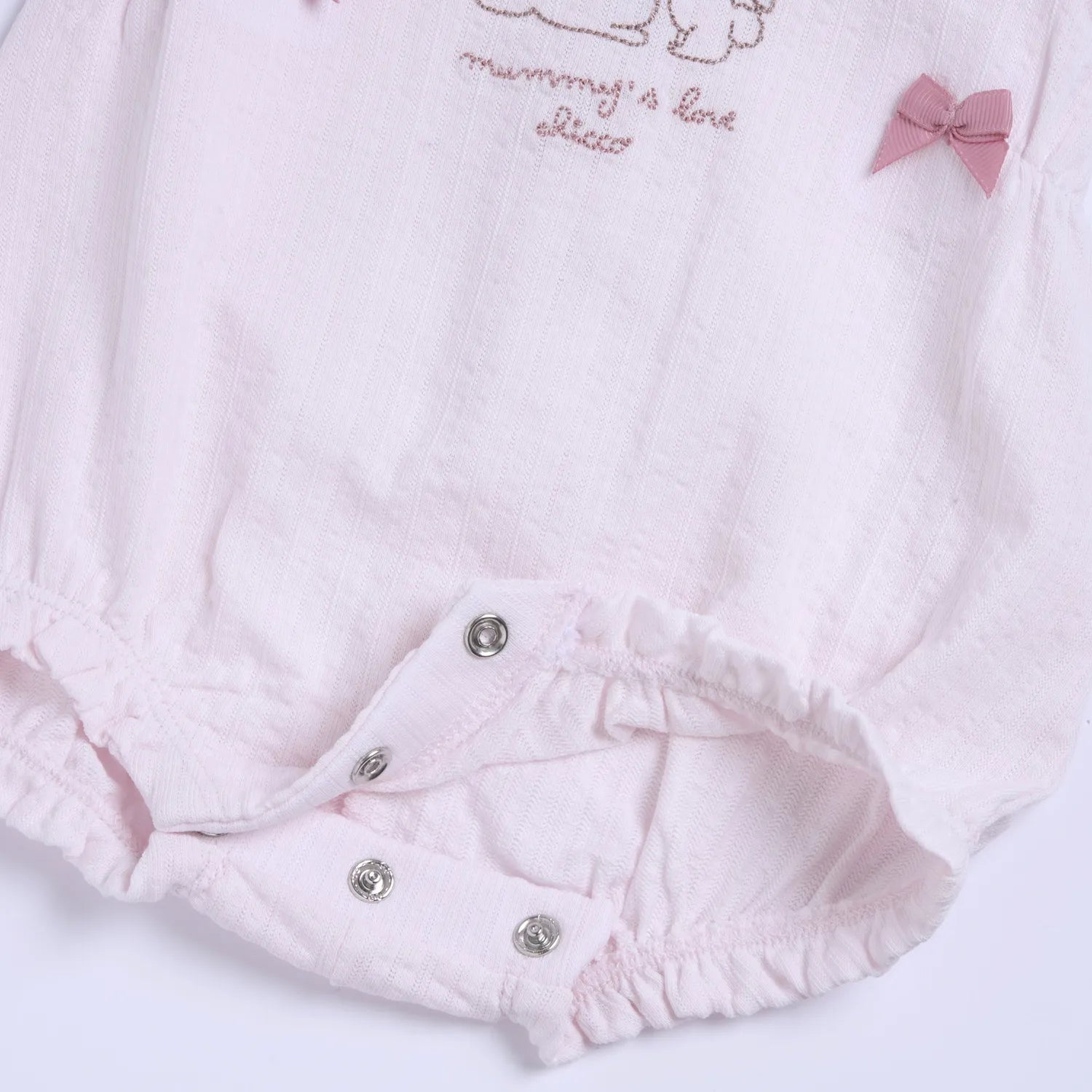 Girls Light Pink Embroidered Romper