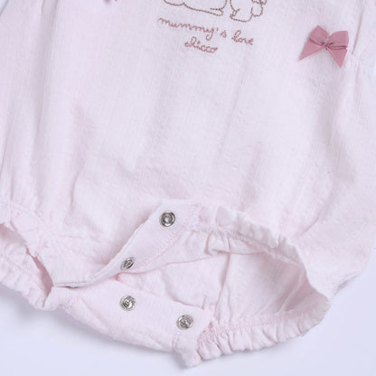 Girls Light Pink Embroidered Romper