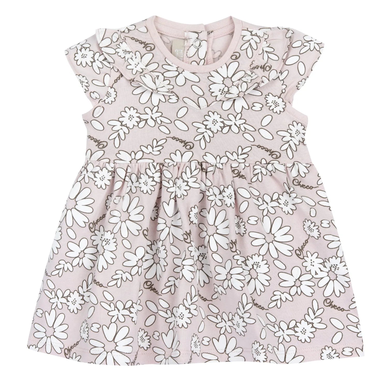 Girls Light Pink Floral Printed Dress