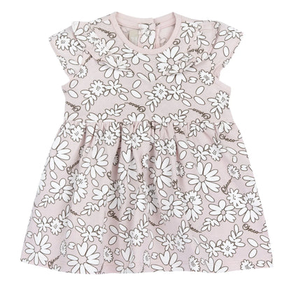 Girls Light Pink Floral Printed Dress