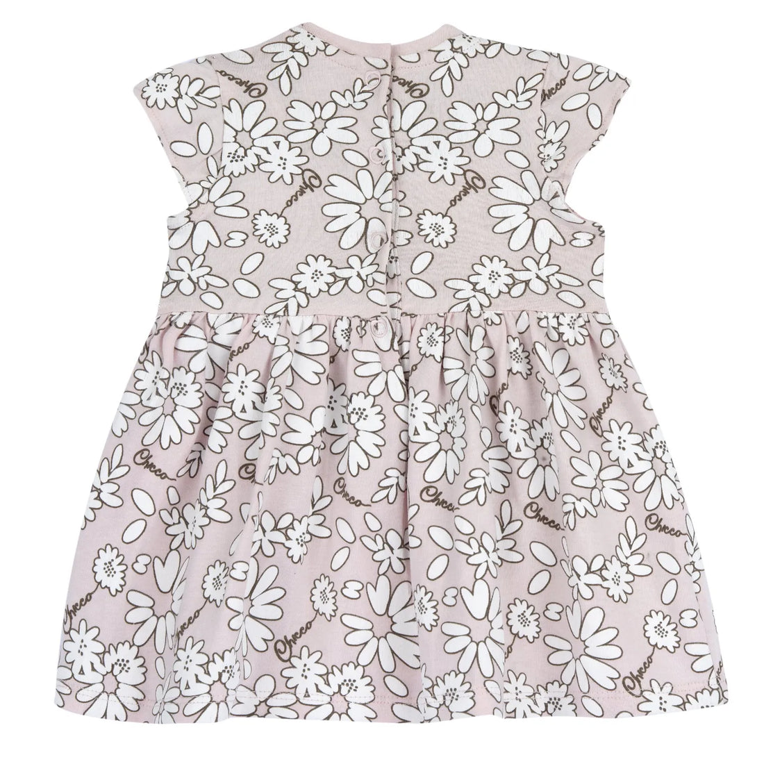 Girls Light Pink Floral Printed Dress