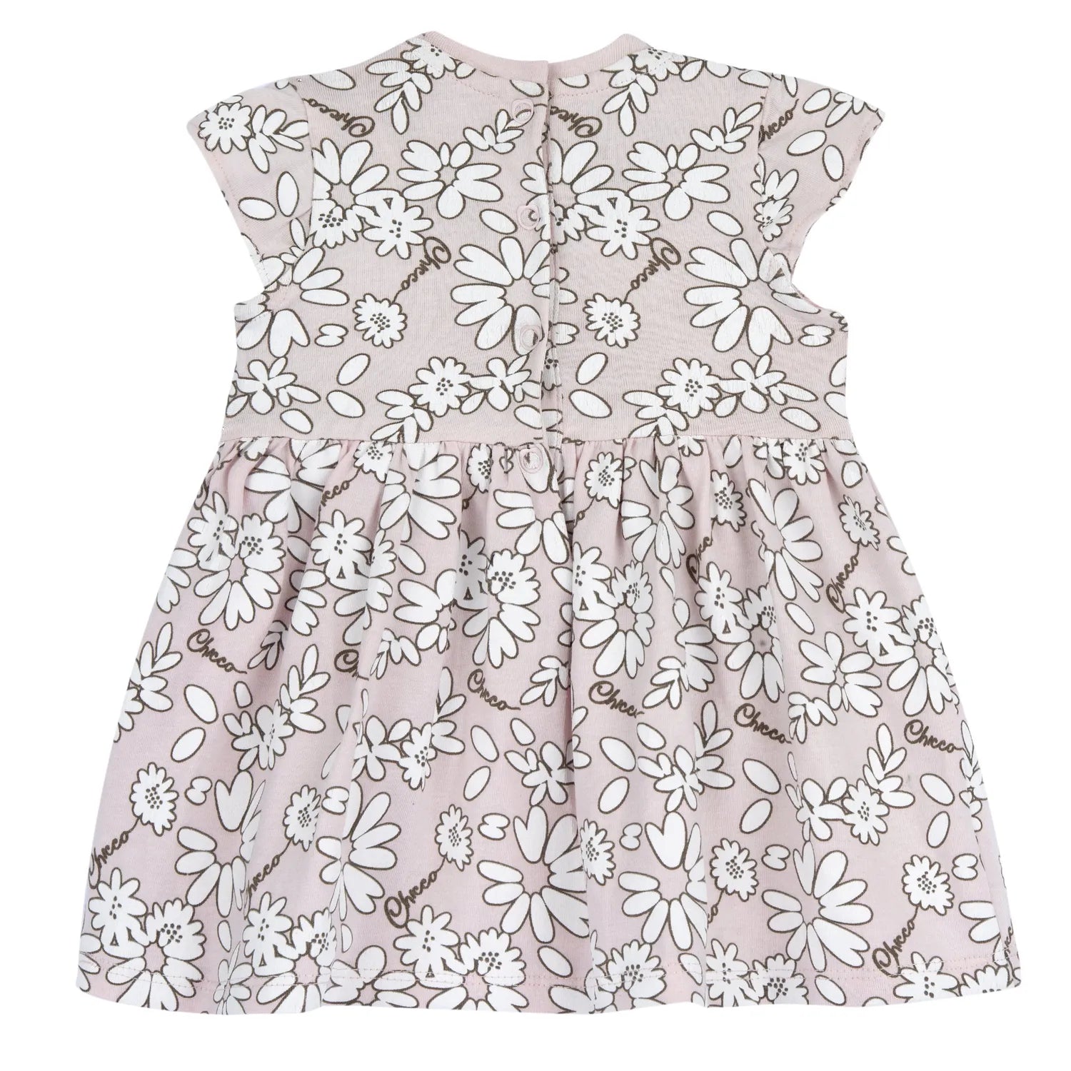 Girls Light Pink Floral Printed Dress