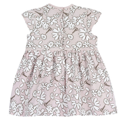 Girls Light Pink Floral Printed Dress
