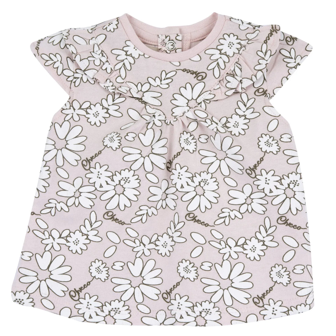 Girls Light Pink Floral Printed Top