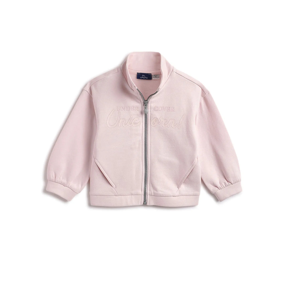 Girls Light Pink Printed Cardigan