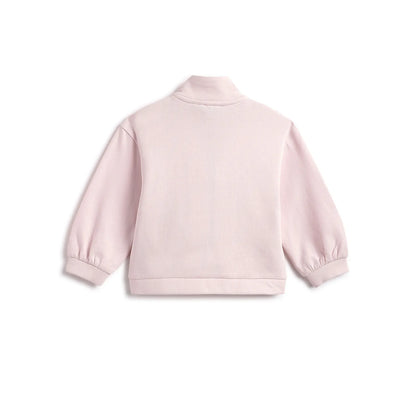 Girls Light Pink Printed Cardigan