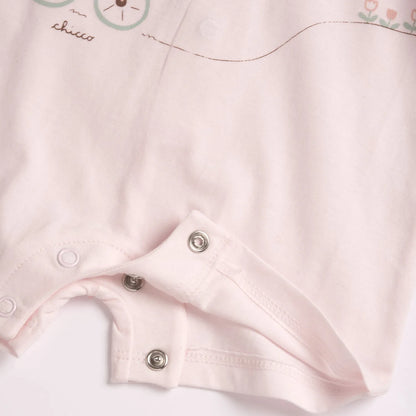 Girls Light Pink Printed Romper