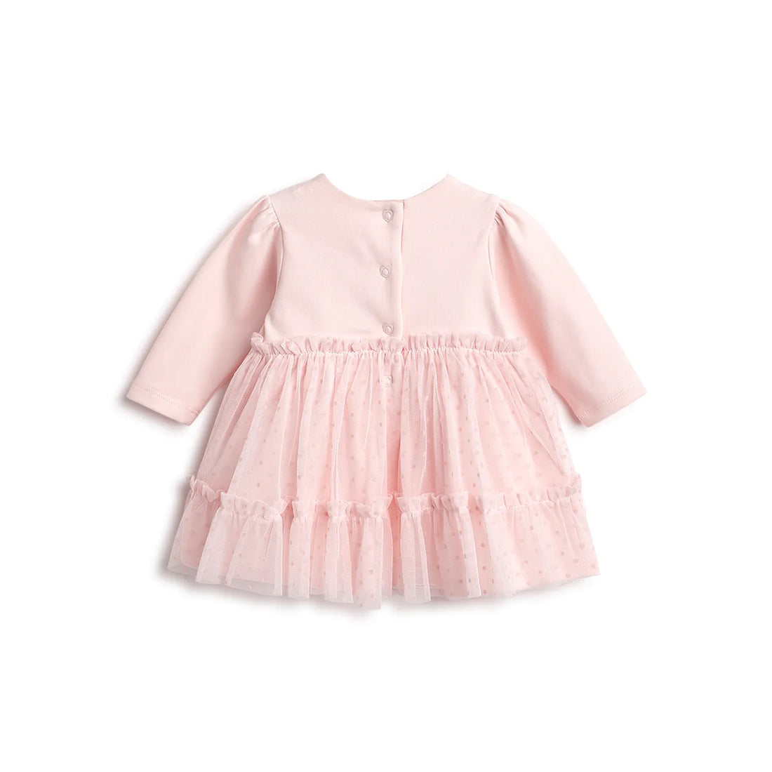 Girls Light Pink Self Design Dress