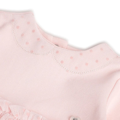 Girls Light Pink Self Design Dress