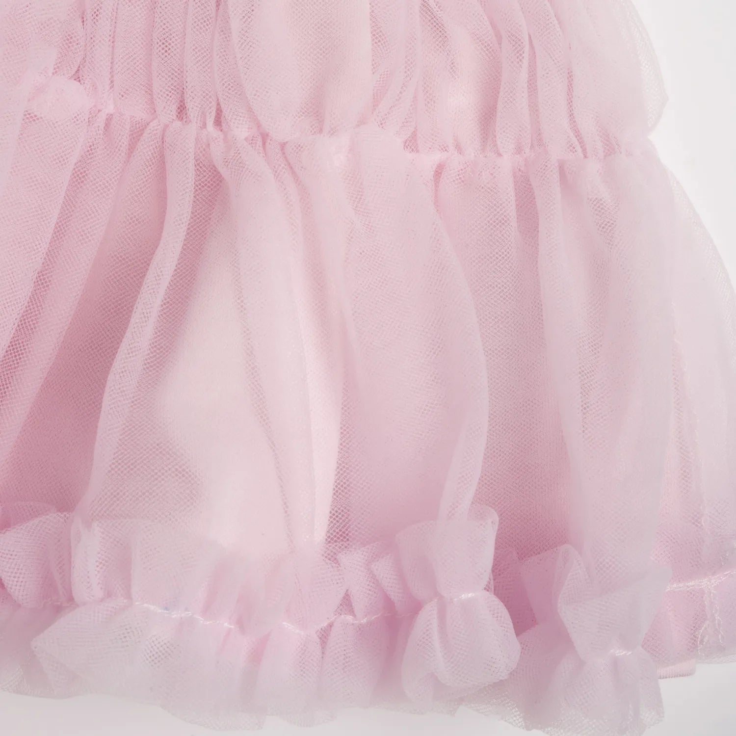 Girls Light Pink Self Design Skirt