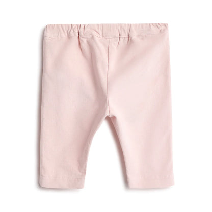 Girls Light Pink Self Design Trousers
