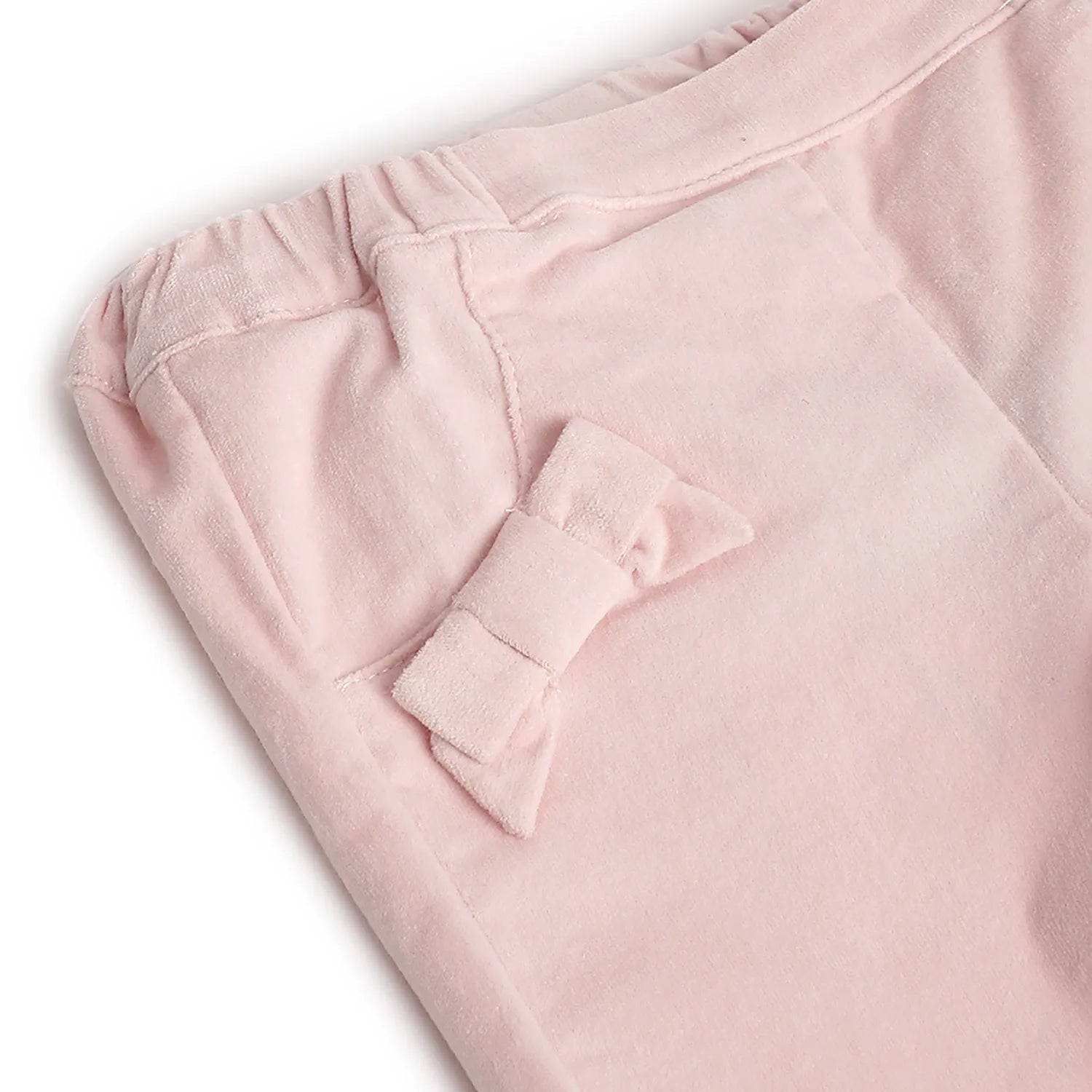 Girls Light Pink Self Design Trousers