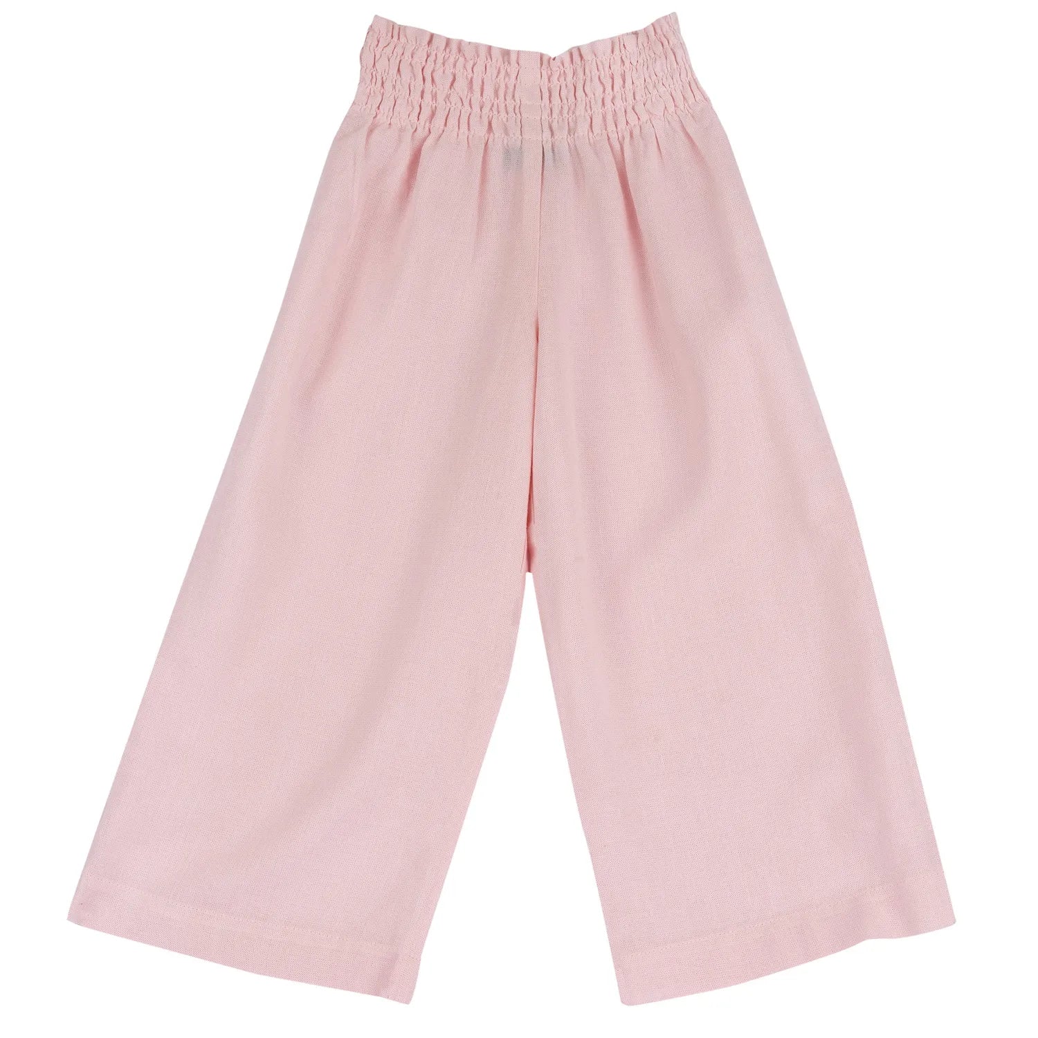 Girls Light Pink Solid Trouser