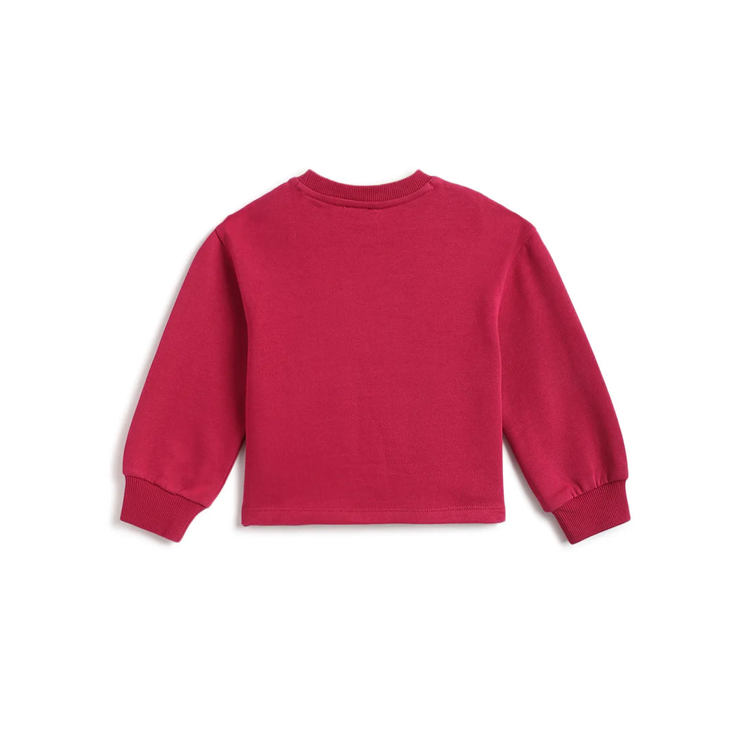 Girls Light Red Printed Sweatshirt