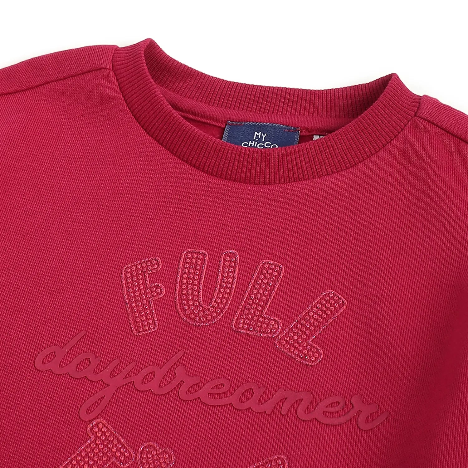 Girls Light Red Printed Sweatshirt