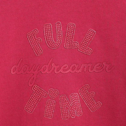 Girls Light Red Printed Sweatshirt