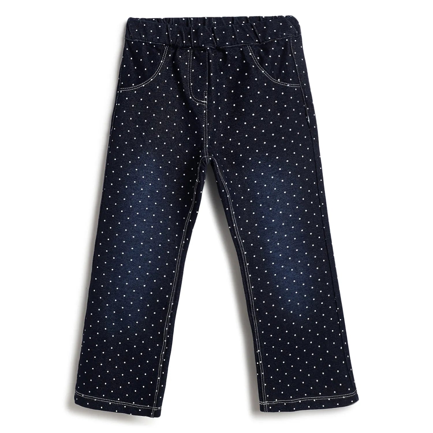 Girls Medium Blue Polka Dot Jeans