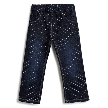Girls Medium Blue Polka Dot Jeans