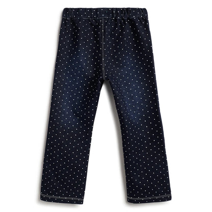 Girls Medium Blue Polka Dot Jeans
