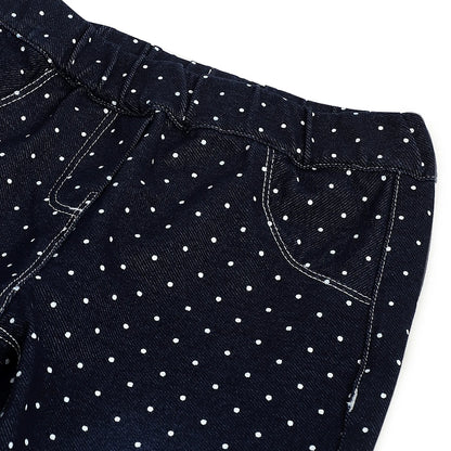 Girls Medium Blue Polka Dot Jeans