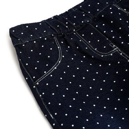 Girls Medium Blue Polka Dot Jeans