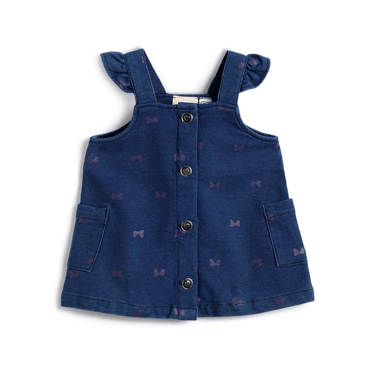 Girls Medium Blue Printed Dress
