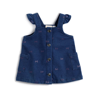 Girls Medium Blue Printed Dress