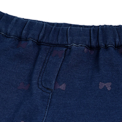 Girls Medium Blue Printed Joggers