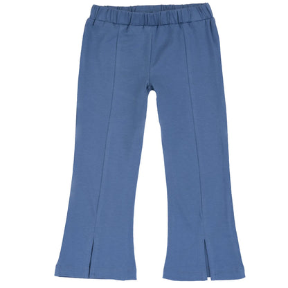 Girls Medium Blue Solid Leggings