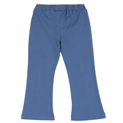 Girls Medium Blue Solid Leggings