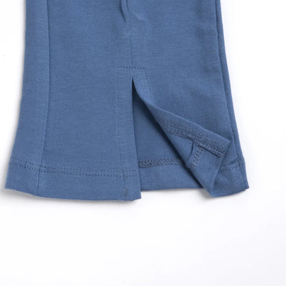 Girls Medium Blue Solid Leggings