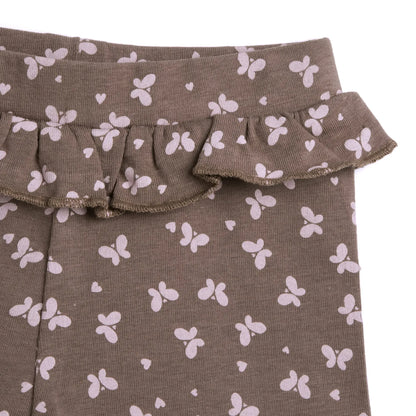 Girls Medium Brown Printed Leggings