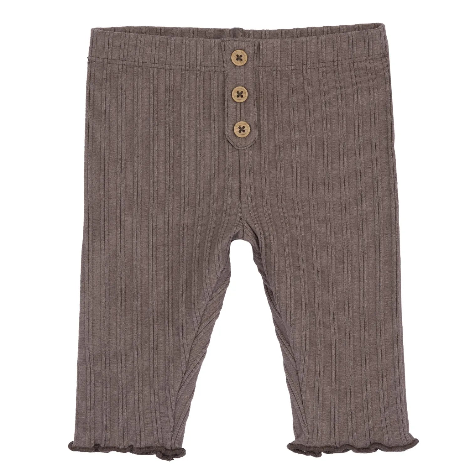 Girls Medium Brown Self Design Leggings