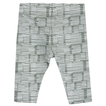 Girls Medium Green Printed Leggings