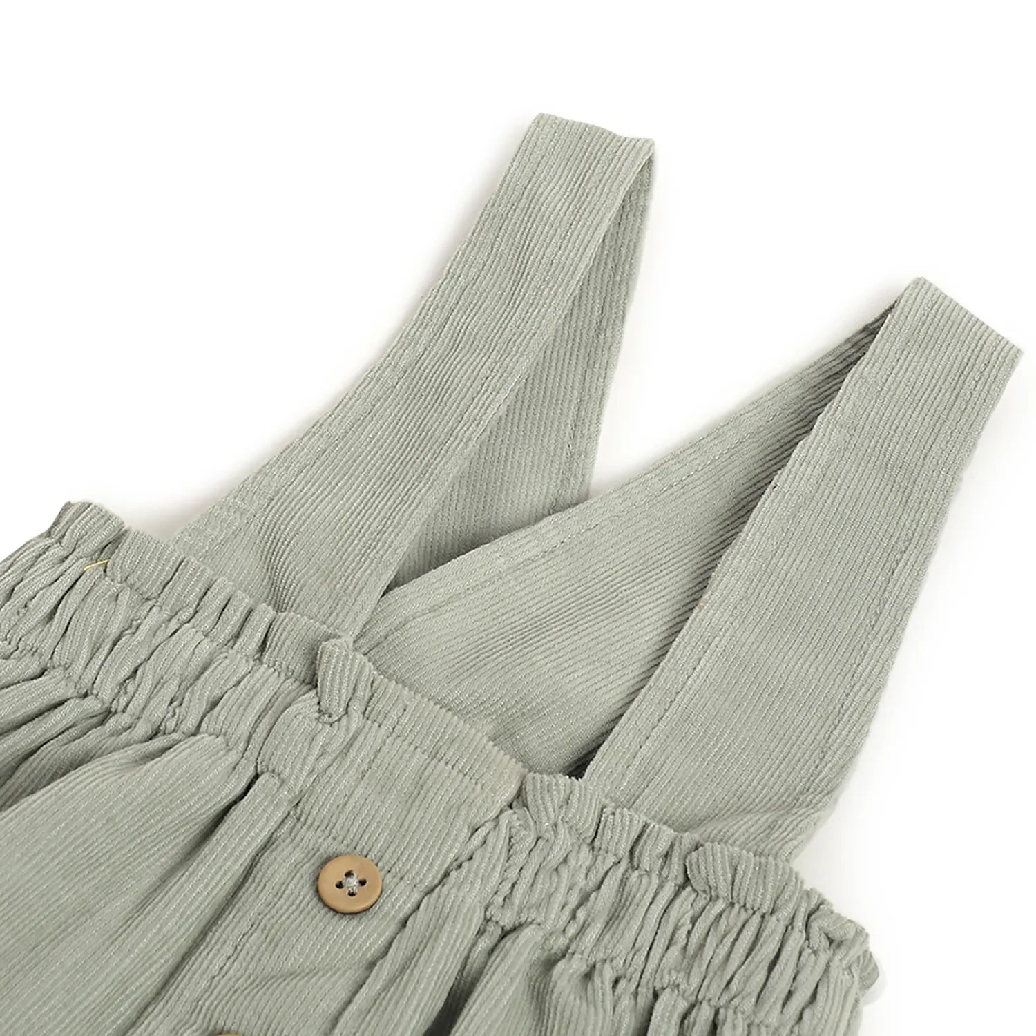 Girls Medium Green Solid Overall Skirt