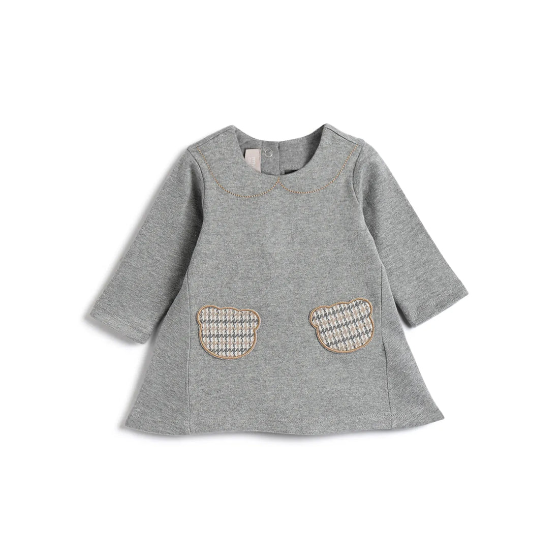 Girls Medium Grey Applique Dress