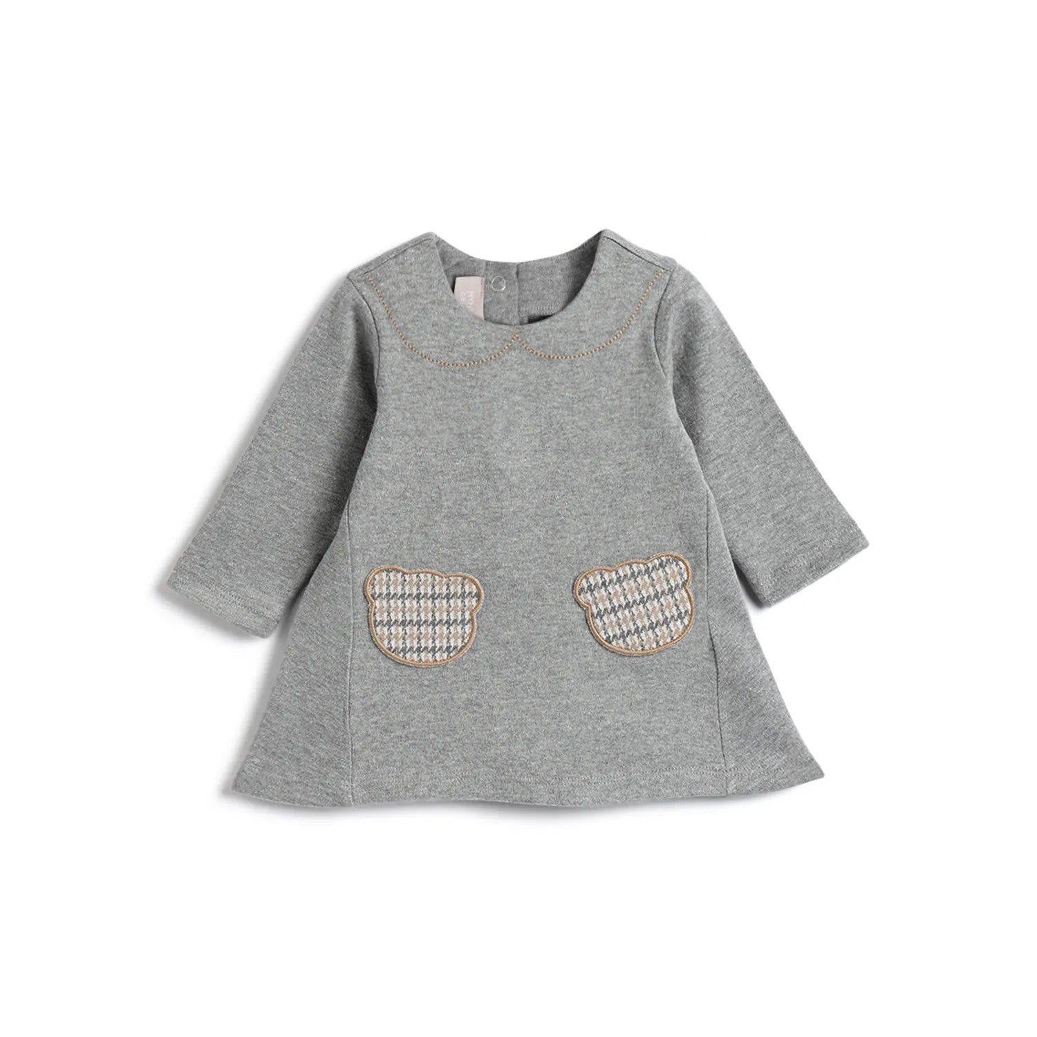 Girls Medium Grey Applique Dress