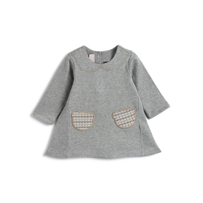 Girls Medium Grey Applique Dress