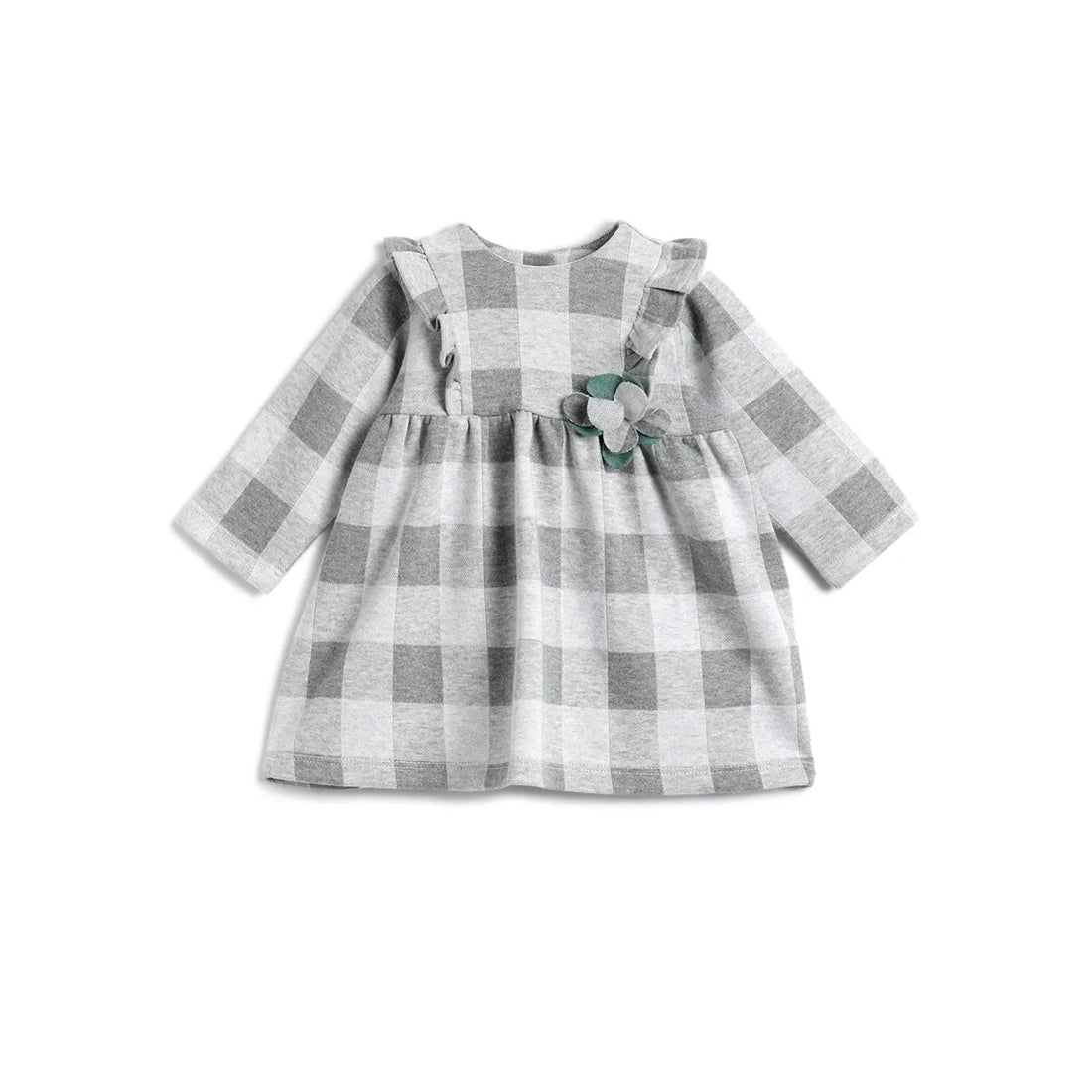 Girls Medium Grey Checked Dress