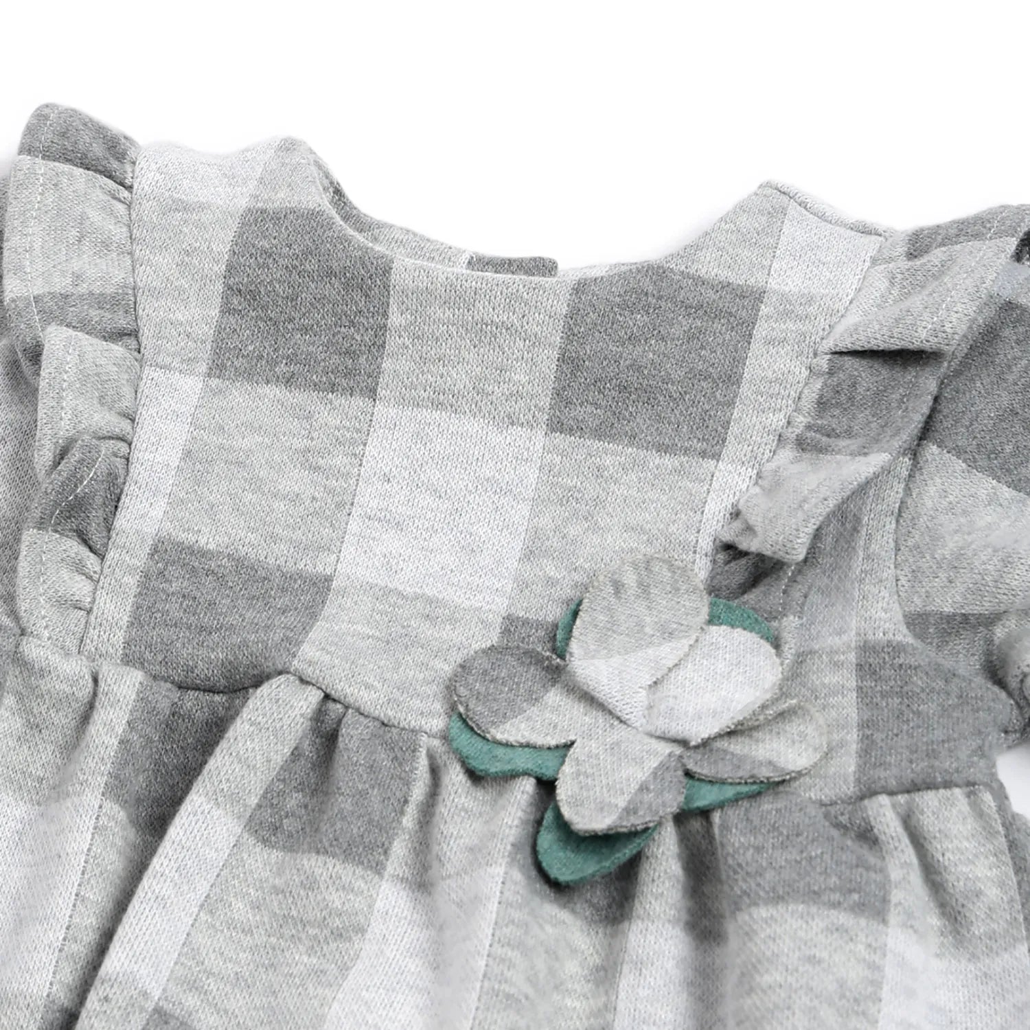 Girls Medium Grey Checked Dress