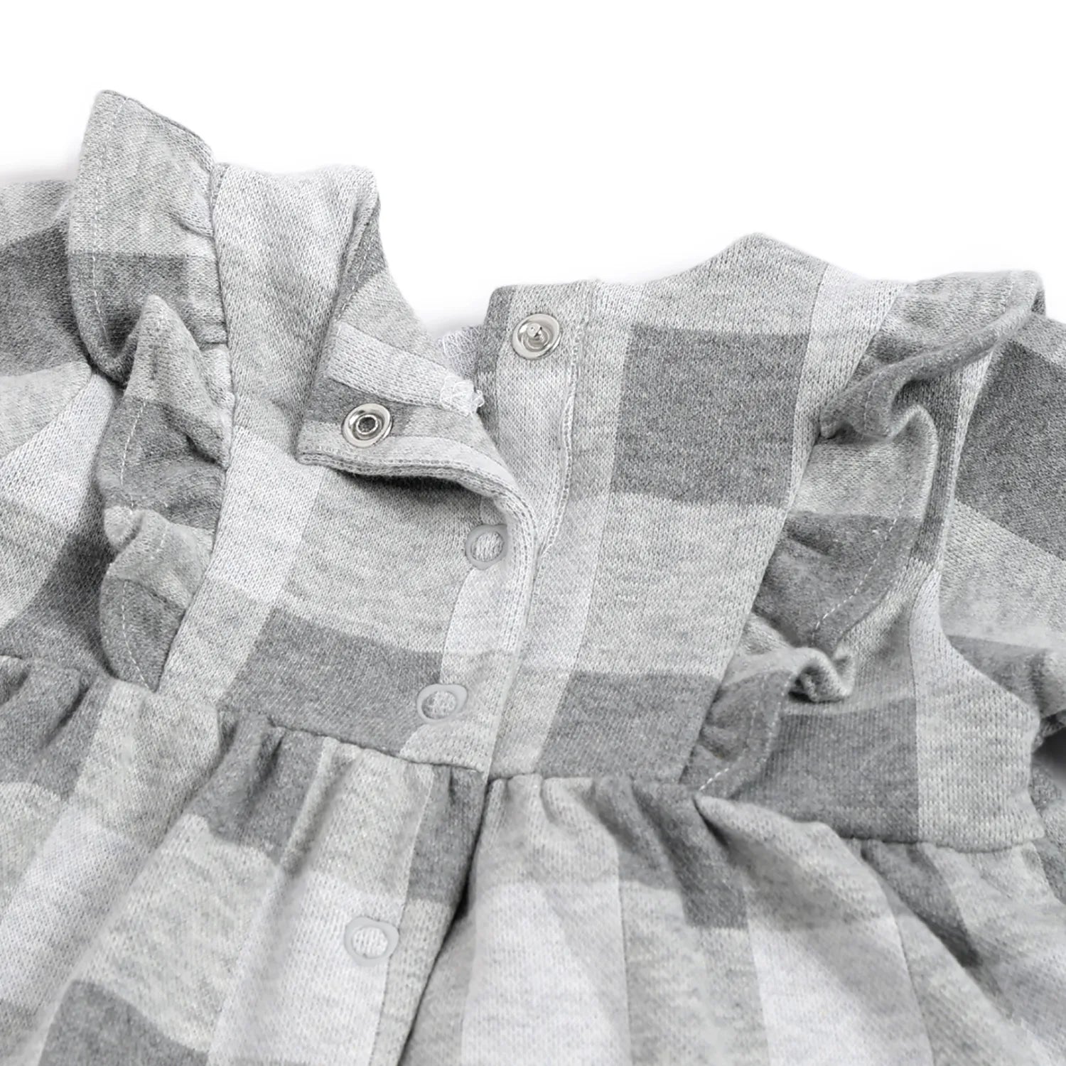 Girls Medium Grey Checked Dress