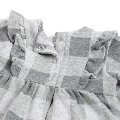 Girls Medium Grey Checked Dress