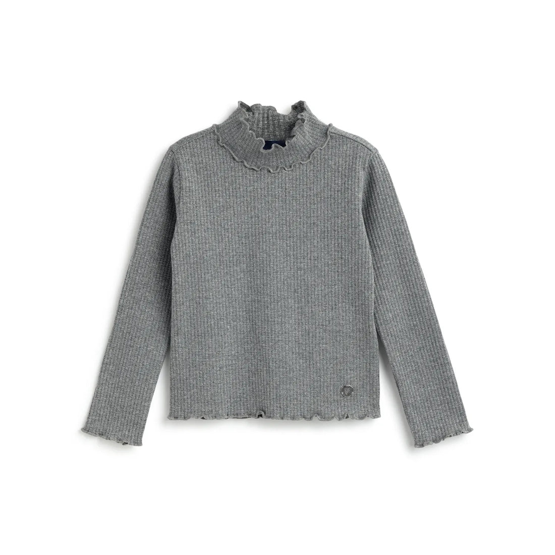 Girls Medium Grey Solid T- Shirt