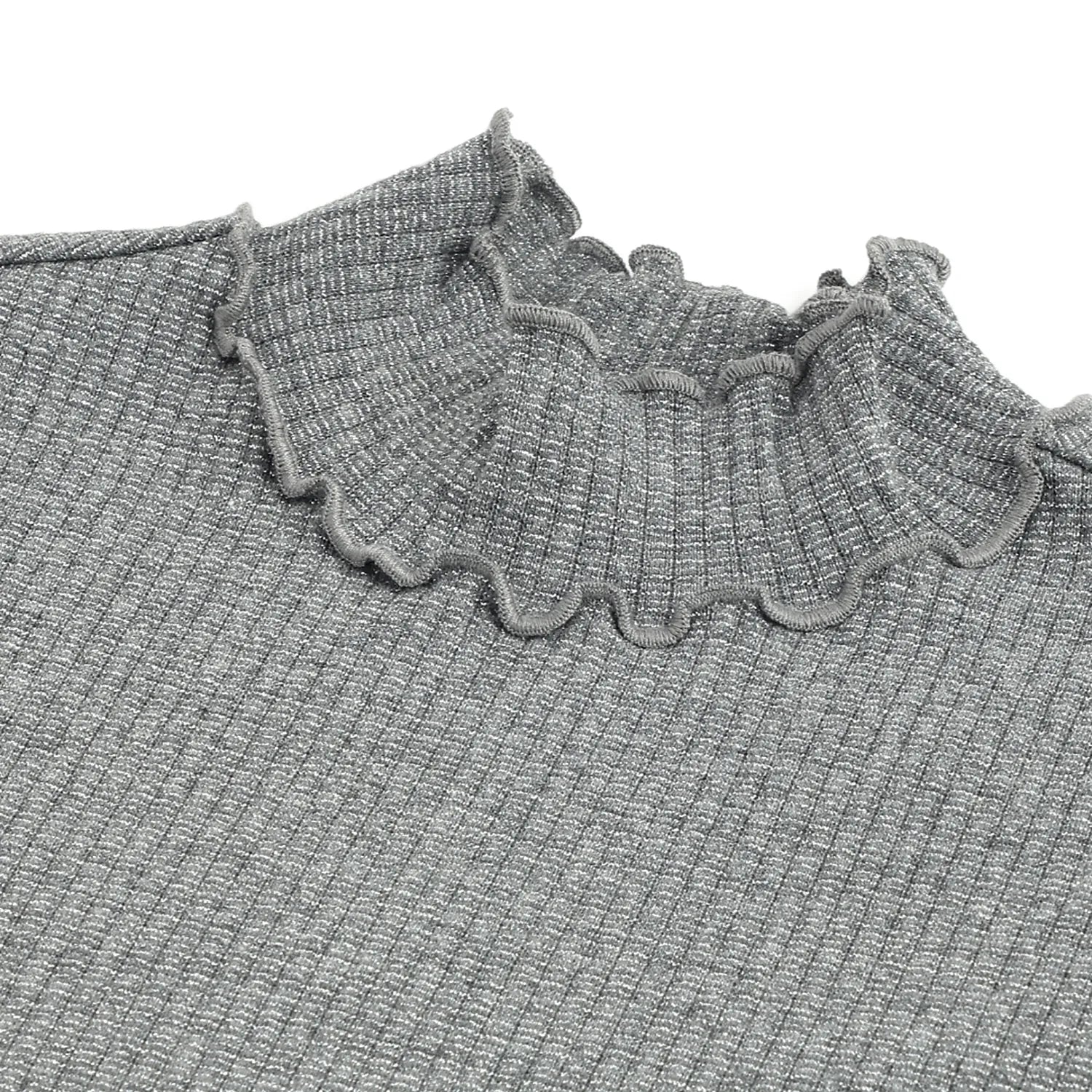 Girls Medium Grey Solid T- Shirt