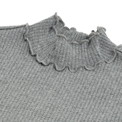 Girls Medium Grey Solid T- Shirt