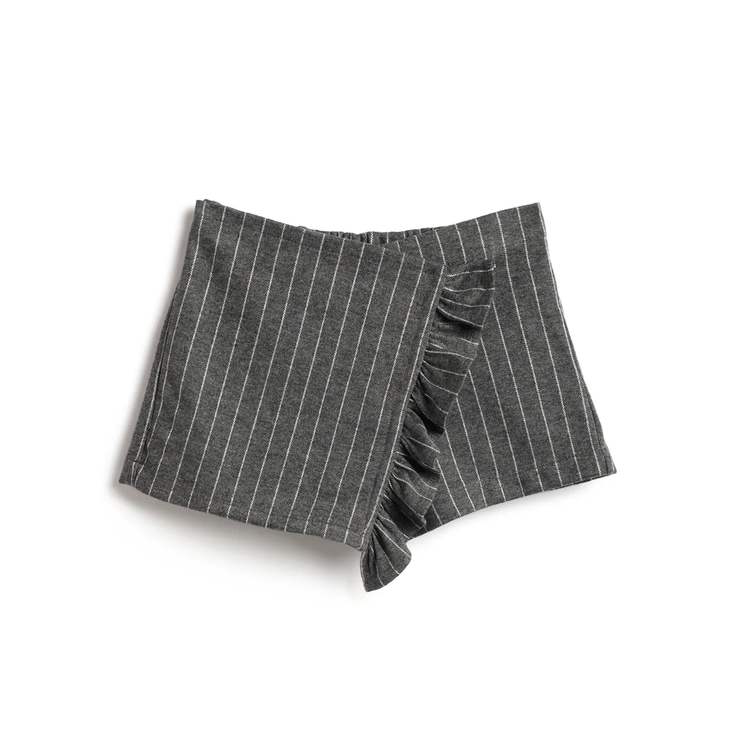 Girls Medium Grey Striped Shorts