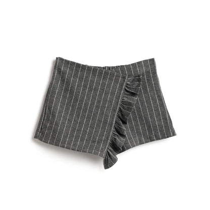 Girls Medium Grey Striped Shorts