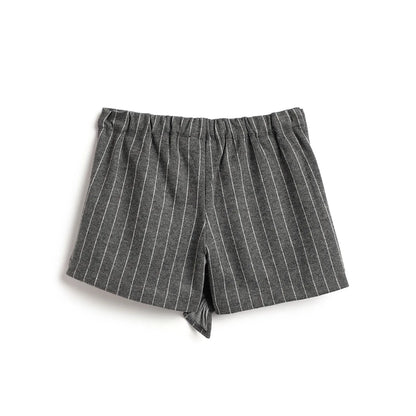 Girls Medium Grey Striped Shorts